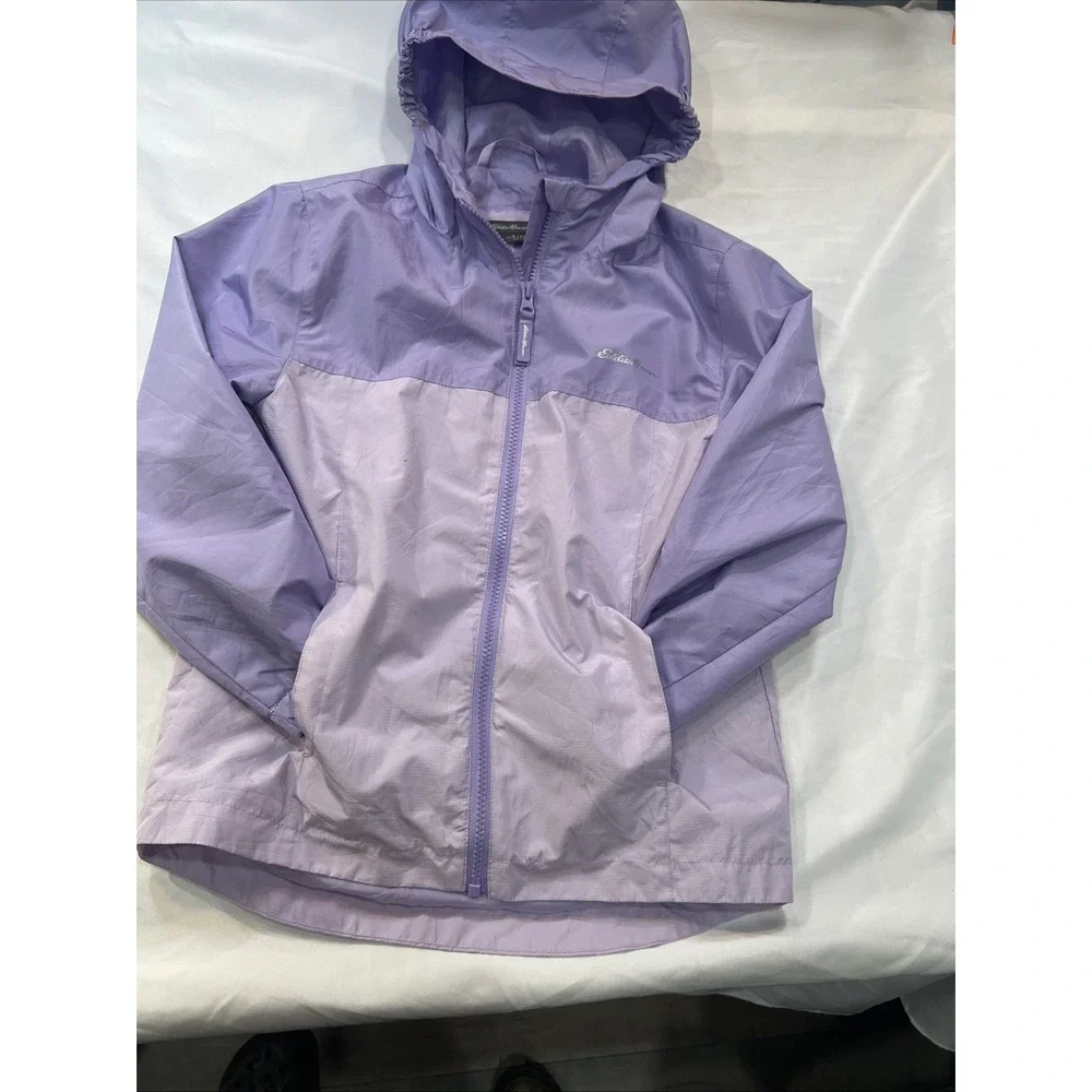 Eddie Bauer‎ S 7/8Girls Kids 3-in-1 Jacket Light Weight Windbreaker Rain Plum499